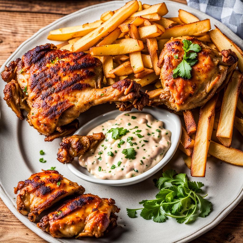 Half chicken with frites and remoulade