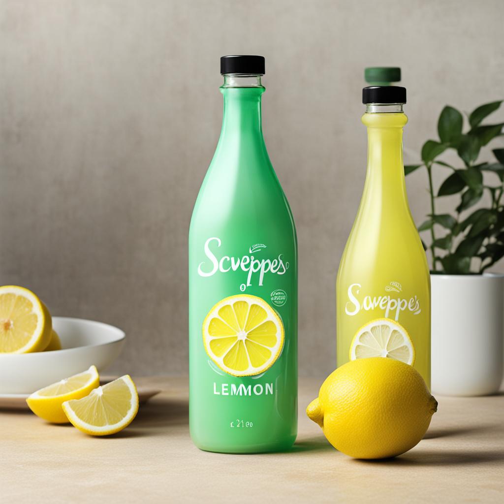 bottles of Scweppes - Lemon